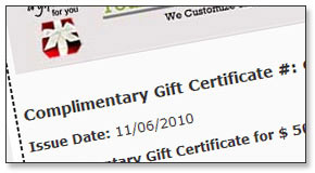Complimentary Instant Gift Certificates
