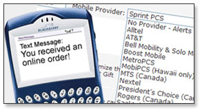 SMS Text Message Order Alerts