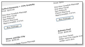 Offer Gift Certificate Special Packages