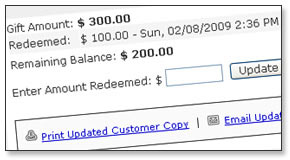 Manage Instant Gift Certificate Balances